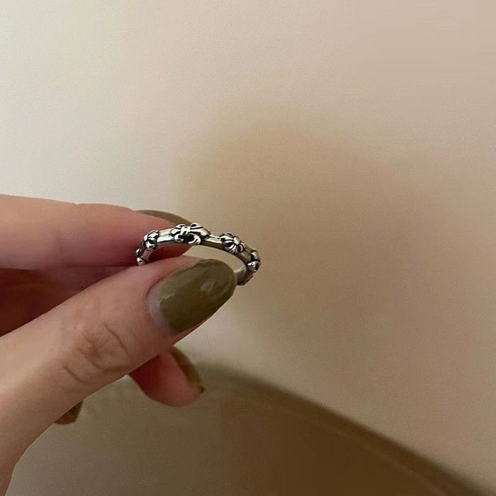 Wholesale Antique cross opening ring with niche design, simple, fashionable and personalized ring