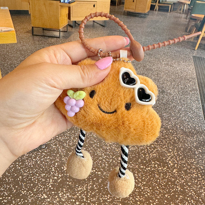 Wholesale Smiley Face Little Clouds Cute Doll Plush Girl Heart Keychain Backpack Pendant Pendant Doll