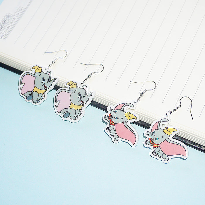 Wholesale Acrylic elephant earrings cartoon cute earrings pendant jewelry