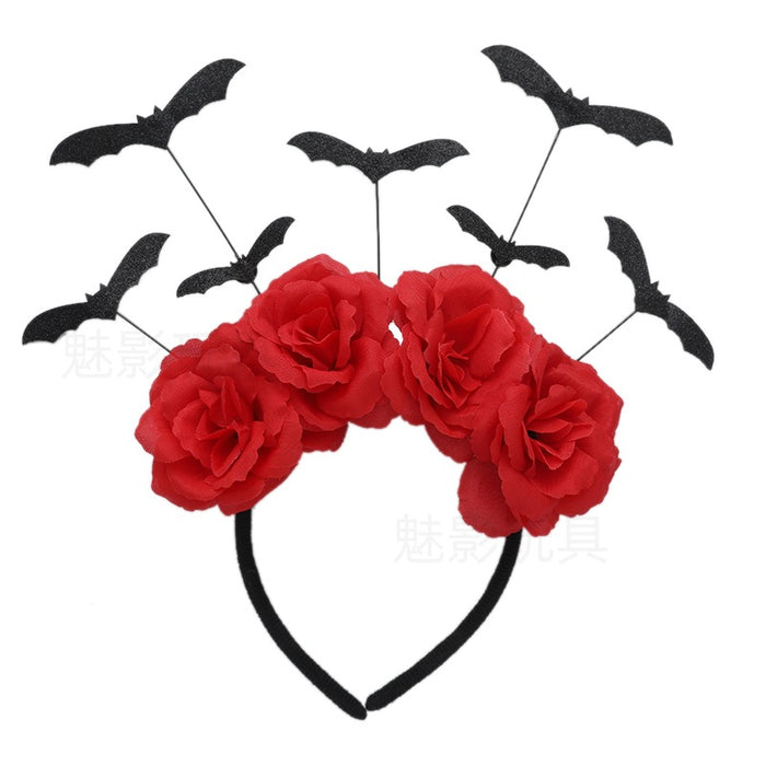 Wholesale 12PCS Halloween Five Head Bat Big Flower Hair Band JDC-HD-MeiY003