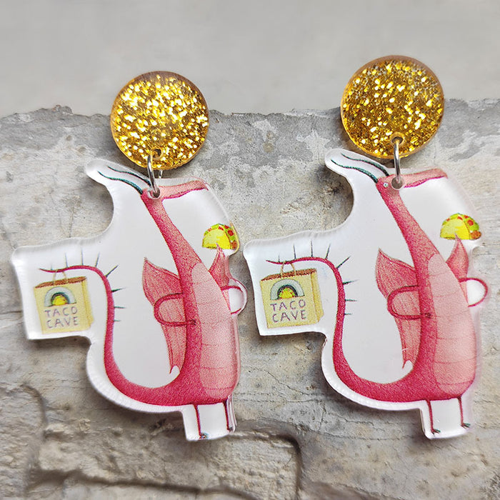 Wholesale 2PCS/PACK Cartoon Acrylic Earrings JDC-ES-HeYi118