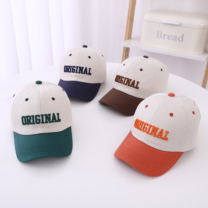 Wholesale Spring and summer letter visor student fashion color block baseball cap