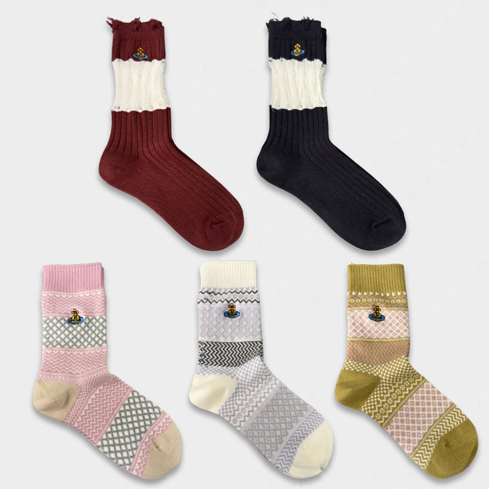 Wholesale Socks children embroidery retro warm wool socks thick outer wear