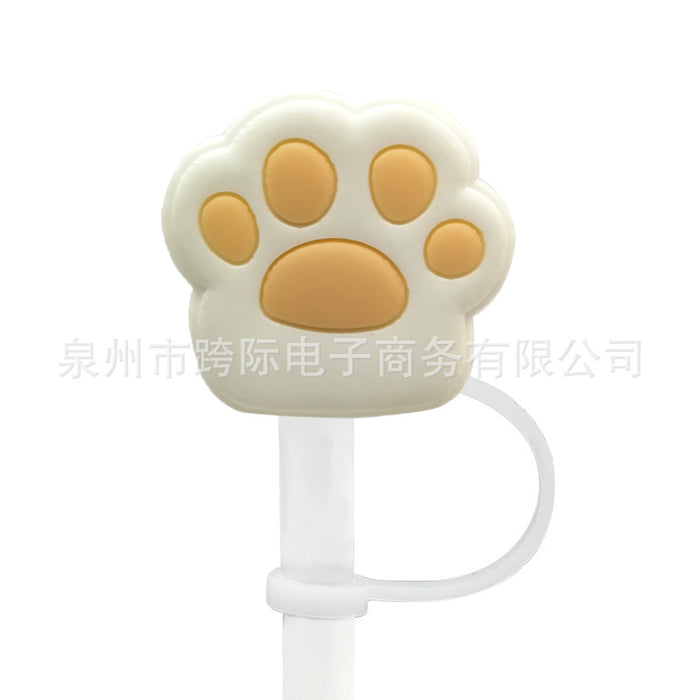 Wholesale 10pcs Silicone Cartoon Puppy Straw Cover JDC-SCR-KuaJ007