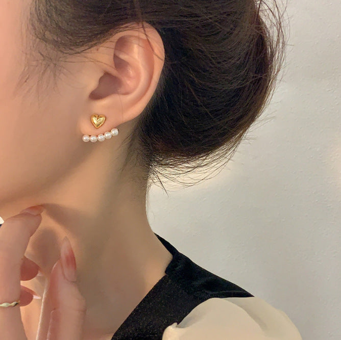 WholesaleHeart Pearl Sweet Style Earrings JDC-ES-XiangDuan002