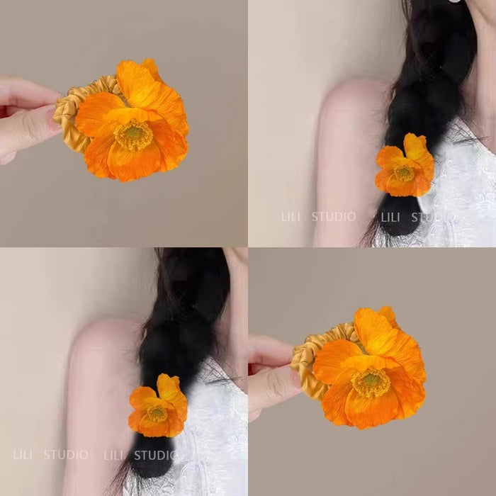 Wholesale Advanced Sense Simulation Dry hair Rope Rubber Tendon Ball Hair Accessories Hair Rope for Women