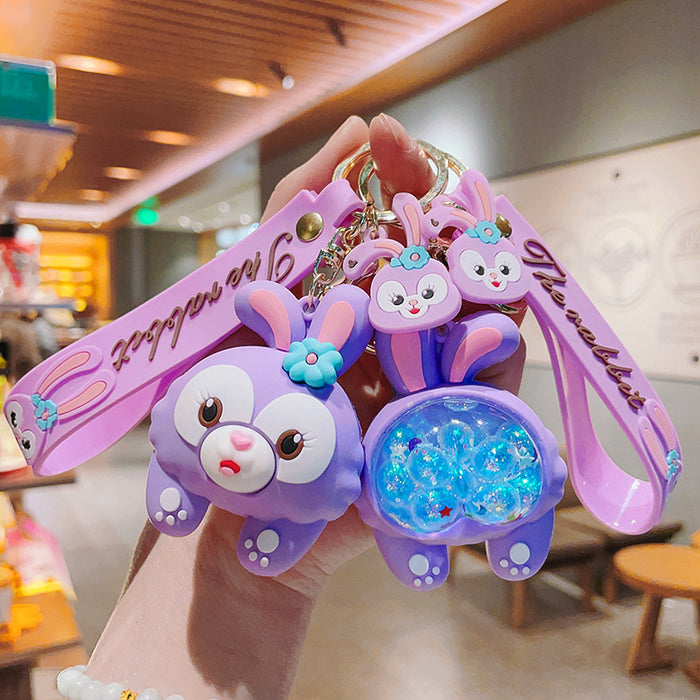 Wholesale creative oil key chain exquisite quicksand key chain women's bag pendant JDC-KC-ShuoT001