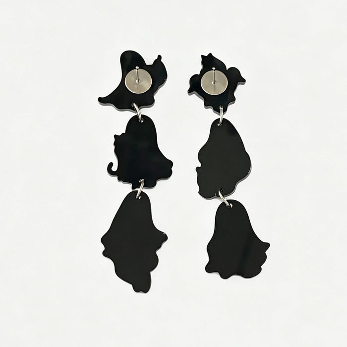 Wholesale Trendy  Ghost Black Cat Acrylic Earrings Cute Cartoon Print Party Gift