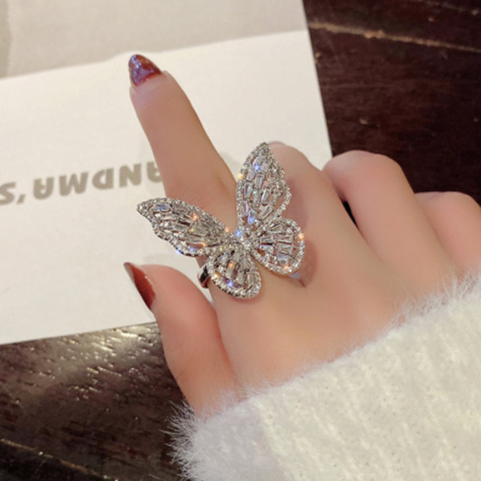Wholesale Jewelry hollow butterfly ring exaggerated ring bracelet