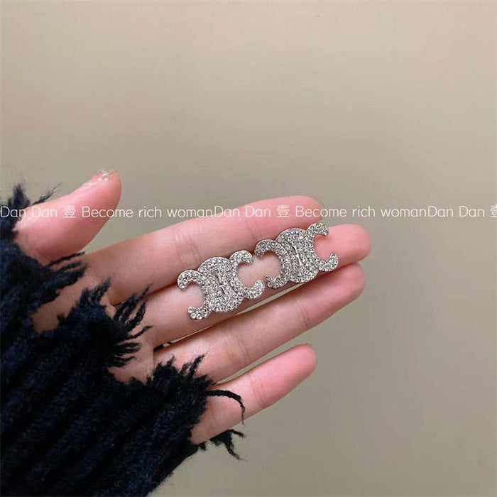 Wholesale Diamond Alloy Stud Earrings JDC-ES-WuN007