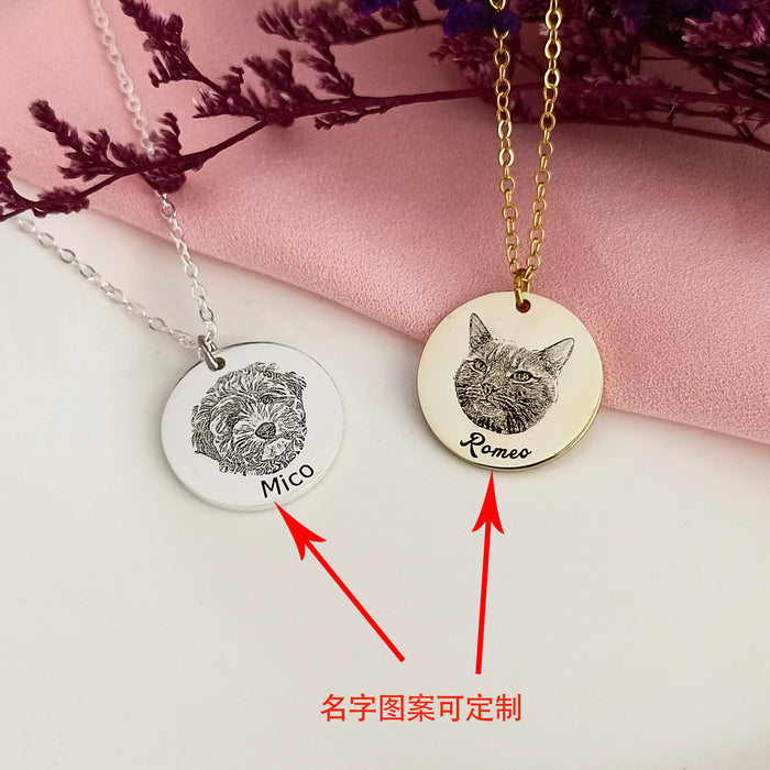 Wholesale Stainless steel necklace with stainless steel disc and commemorative tag