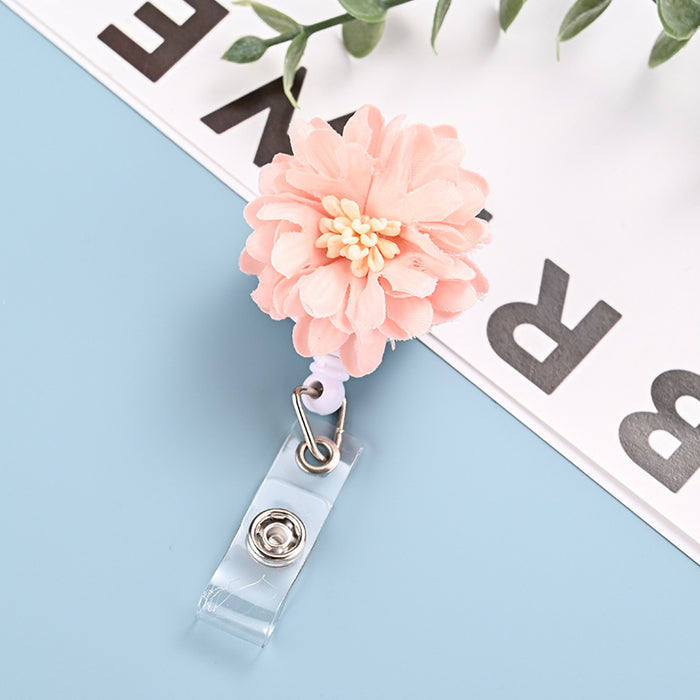 Wholesale Fabric Flower Retractable Keychain JDC-KC-ChangQi007