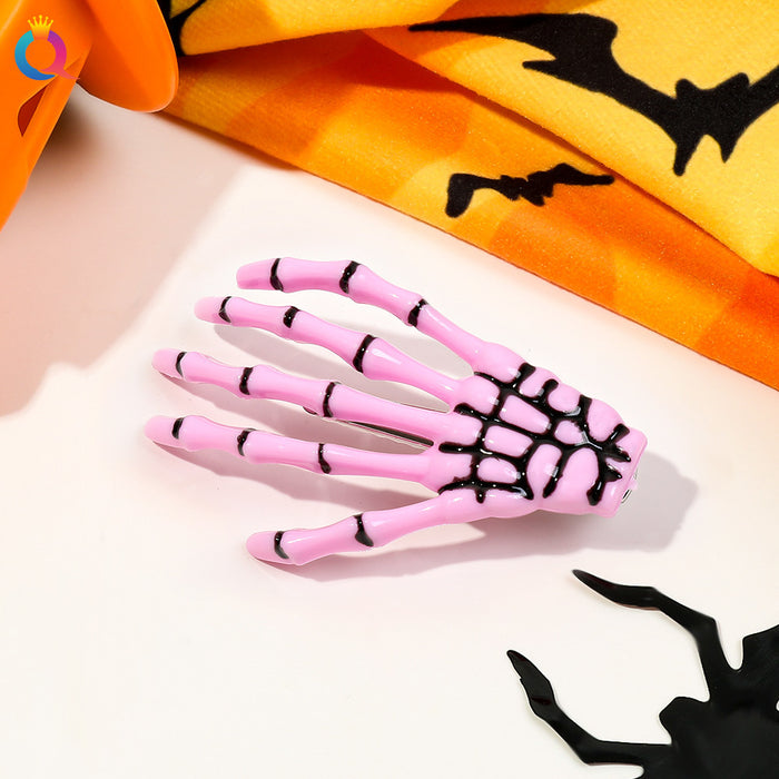Wholesale Halloween skull Harajuku hand bone hairpin personality funny party side clip festival atmosphere ghost hand top clip hair accessories