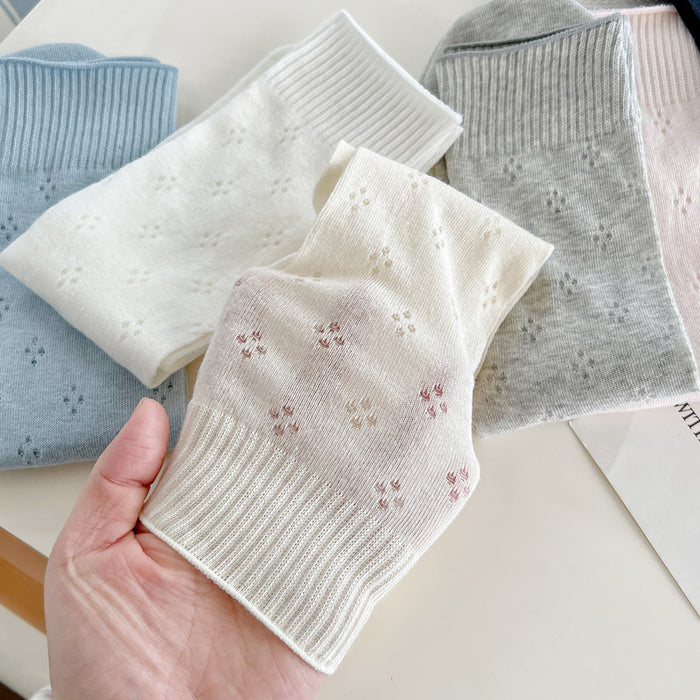Wholesale Socks thin mesh breathable mid tube women's socks boneless pile socks