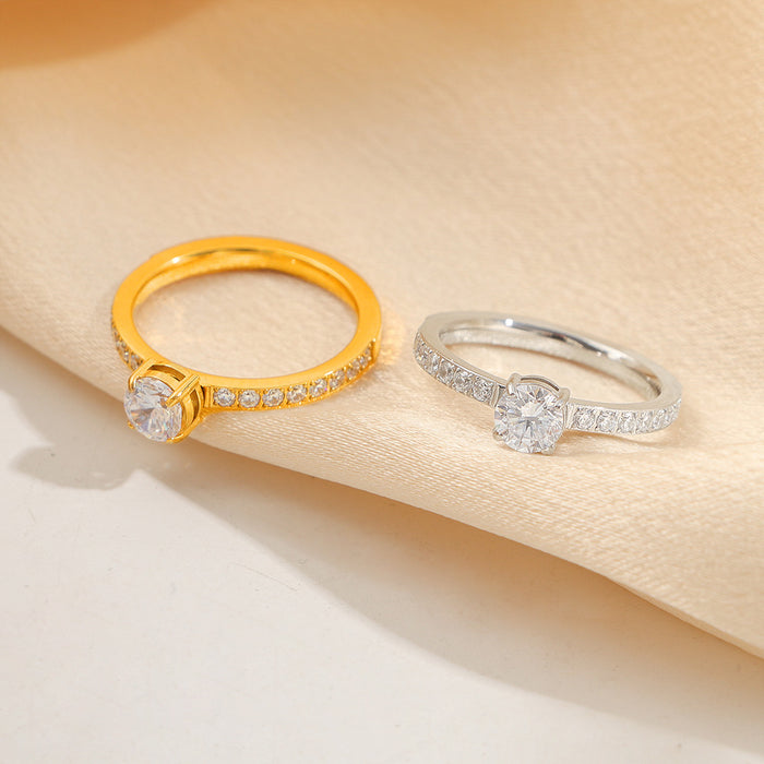 Wholesale Dazzling Love Zircon Four-Claw Ring