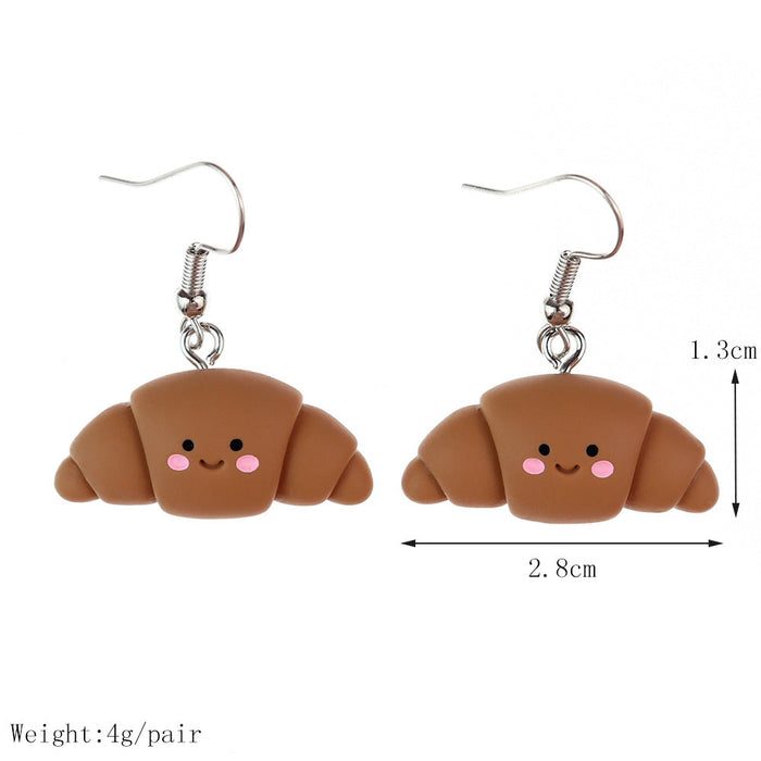 Wholesale Cartoon Simulation Dessert Food Play Earrings JDC-NS-NiQing008