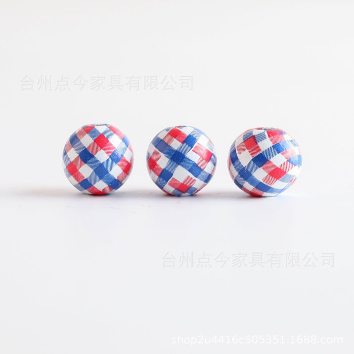 Wholesale of 10PCS/PACK Independence Day Wreath Printed Wooden Beads JDC-BDS-DianJin026