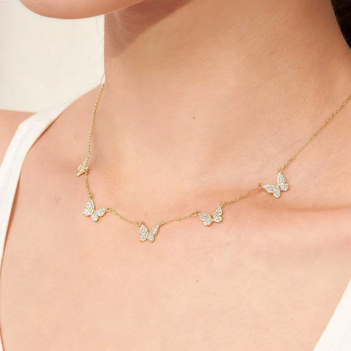 Wholesale Butterfly Zirconia  Versatile and Elegant Necklace