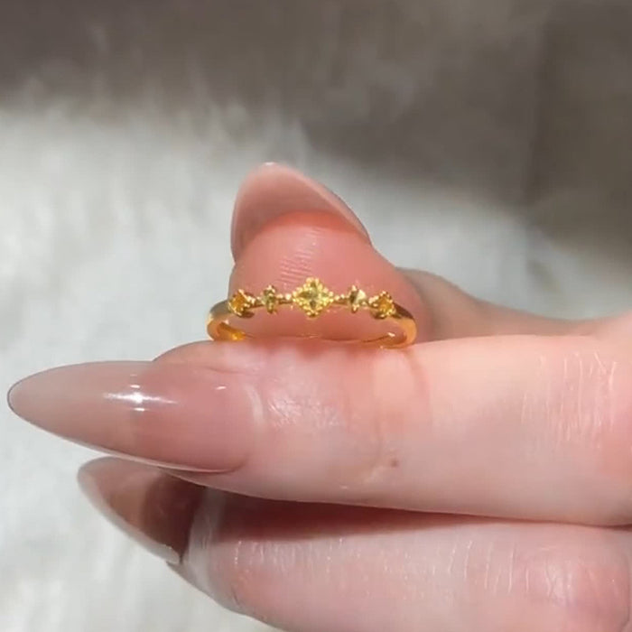 Wholesale Star ring, light luxury, niche, high-end, romantic, four-star adjustable index finger ring