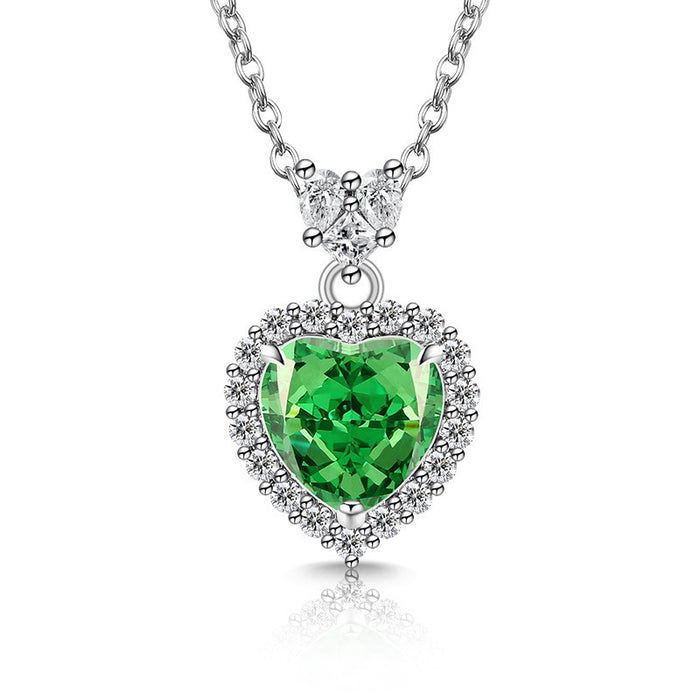 Wholesale Copper Heart Pendant Necklace Diamond Cut Padparadscha Style Fashion Accessory Gift