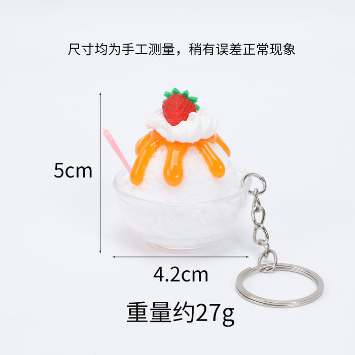 Wholesale Simulated Fruit Shaved Ice Food Pendant In PVC Trendy Bag Charm And Car Key Accessory For Summer MOQ≥5