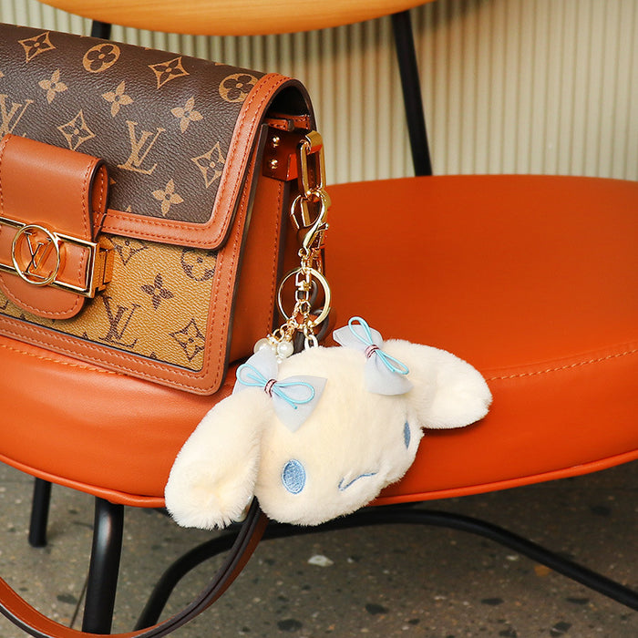 Wholesale Cute Floppy Eared Dog Plush Keychain Bag Charm PP Cotton Filled Fashion Accessory For Bags And Keys