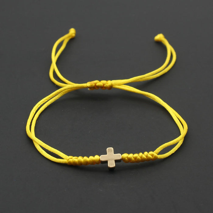 Wholesale Hand Woven Adjustable Fashion Gold Cross Bracelet JDC-BT-SX016