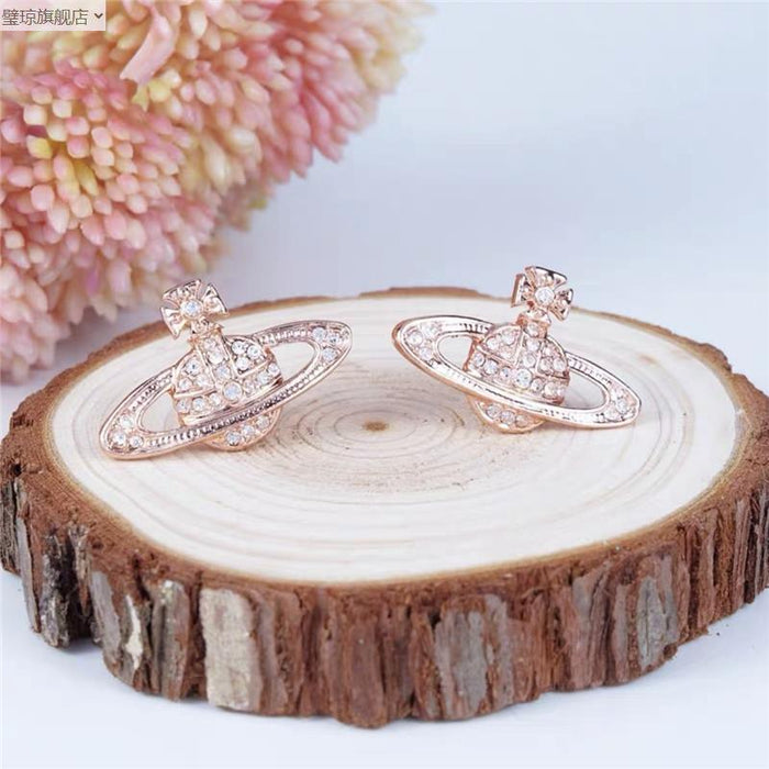 Wholesale Saturn Full Diamond Stud Earrings JDC-ES-TianYin001