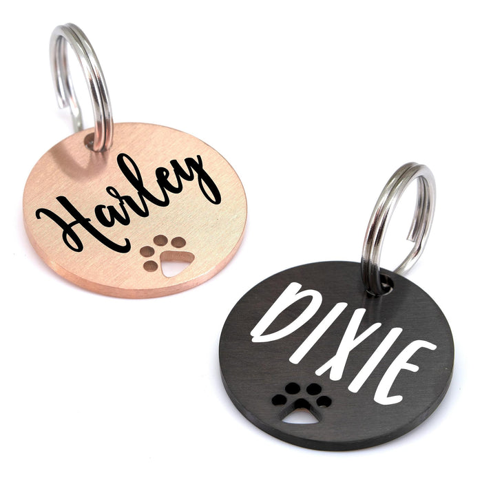 Wholesale Stainless steel pet tag double-sided engraved electroplated hang tag