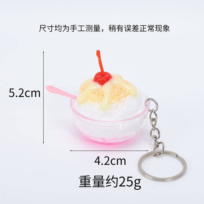 Wholesale Simulated Fruit Shaved Ice Food Pendant In PVC Trendy Bag Charm And Car Key Accessory For Summer MOQ≥5