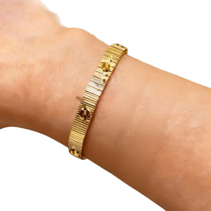 Wholesale Waterproof  titanium steel crinkle round nail bracelet