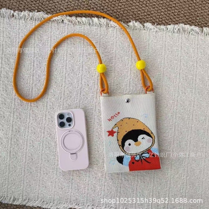 Wholesale Knitted Crossbody Bag with Rope and Beads Cute Phone Purse MOQ≥3