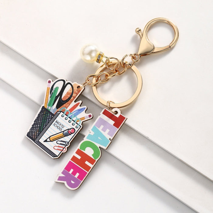 Wholesale Wooden Book Keychain JDC-KC-RongRui023