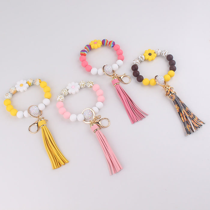 Wholesale Silicone Bracelet  Jewelry Silicone Keychain Flower Bracelet