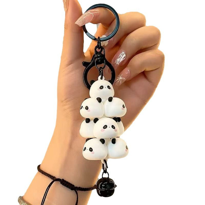 Wholesale Cartoon cute pig panda stack pendant  couple car bag key chain accessories small gifts
