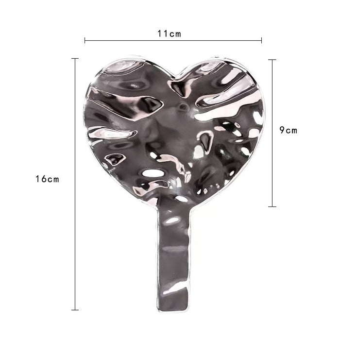 Wholesale Handheld Heart Makeup Mirror Water Ripple Handheld Mirror