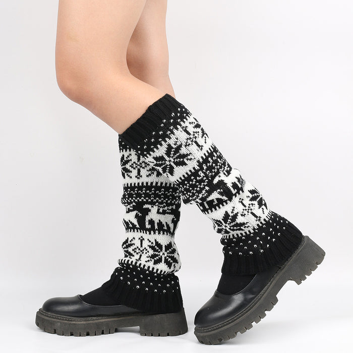 Wholesale Thickened Christmas Snowflake Deer Autumn and Winter Leg Socks JDC-SK-XQ033