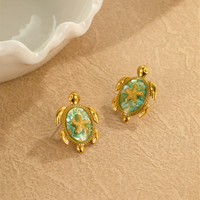 Wholesale New stainless steel earring design with a sense of dripping oil jewelry