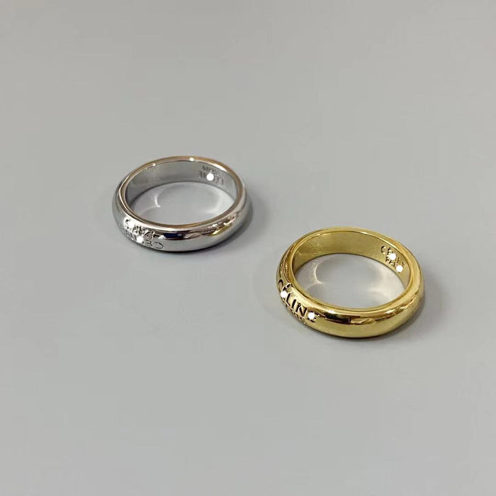 Wholesale Simple Circle Ring, Light Luxury, Cold Style, Minimalist Personality Circle Ring, Fashionable and Exquisite, Daily Matching Ring