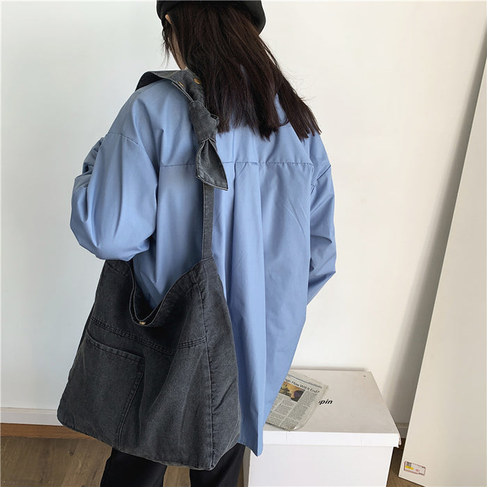 Wholesale Denim Shoulder Large Capacity Tote Bag JDC-SD-GangL002