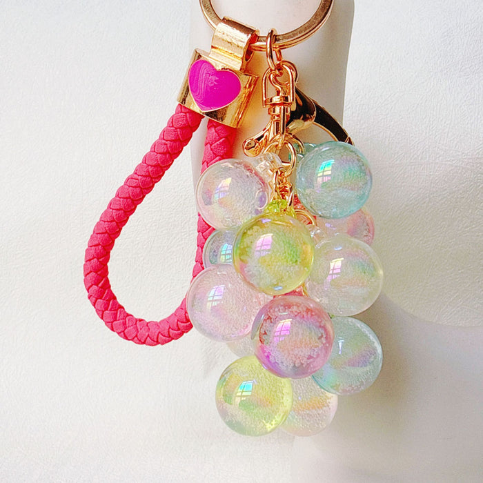 Wholesale Acrylic Grape Cluster Keychain - Cute Fruit Simulated Design MOQ≥6
