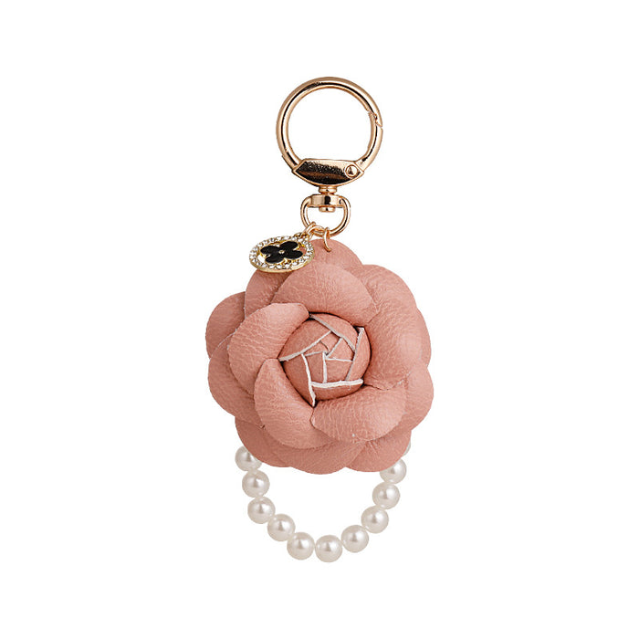 Wholesale Camellia Pearl Diamond Keychain JDC-KC-CH112