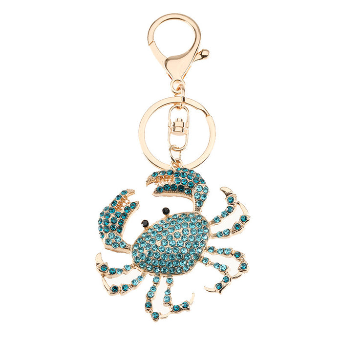 Wholesale Diamond-encrusted Metal Color Crab Alloy Keychain JDC-KC-ChaoK049