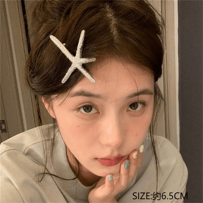 Wholesale silver Starfish Hairpin Women's Bangs Duckbill Clip Sweet Cool Hot Girl Side Clip Side Broken Hair Hairpin Hair Accessories Hair Accessories