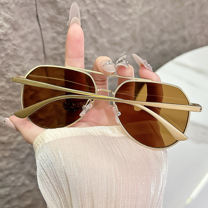 Wholesale Metal Box Retro Metal New Sunglasses Double Beam