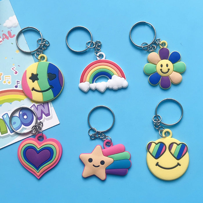 Wholesale Rainbow Plastic Keychain JDC-KC-TianTiao001