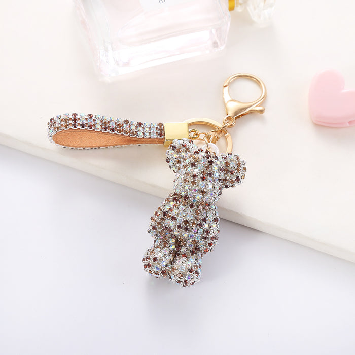 Wholesale Creative Cartoon Diamond Bear Doll Keychains JDC-KC-JFan011