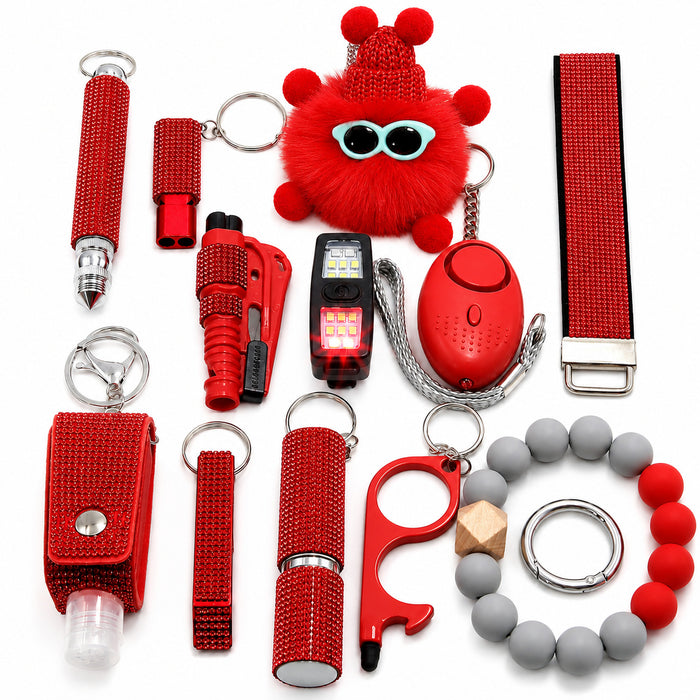 Wholesale 13 Piece Women S Night Safety Keychain Set Stainless Steel Commuting Casual Everyday Carry