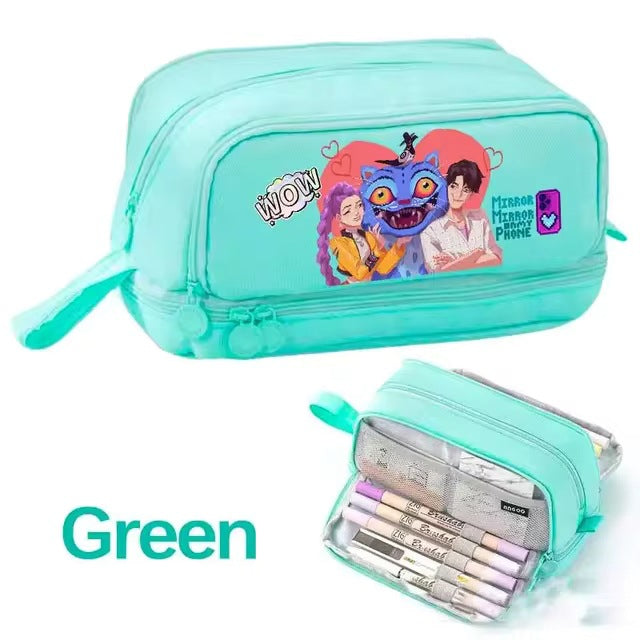 Wholesale Fashion Polyester Cartoon Pencil Case Multifunctional Stationery Pouch Cute School Bag