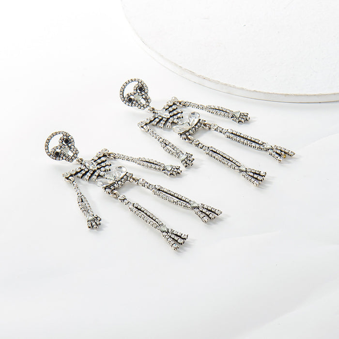 Wholesale Halloween Skeletons Zinc Alloy Long Earrings JDC-ES-JiCai002